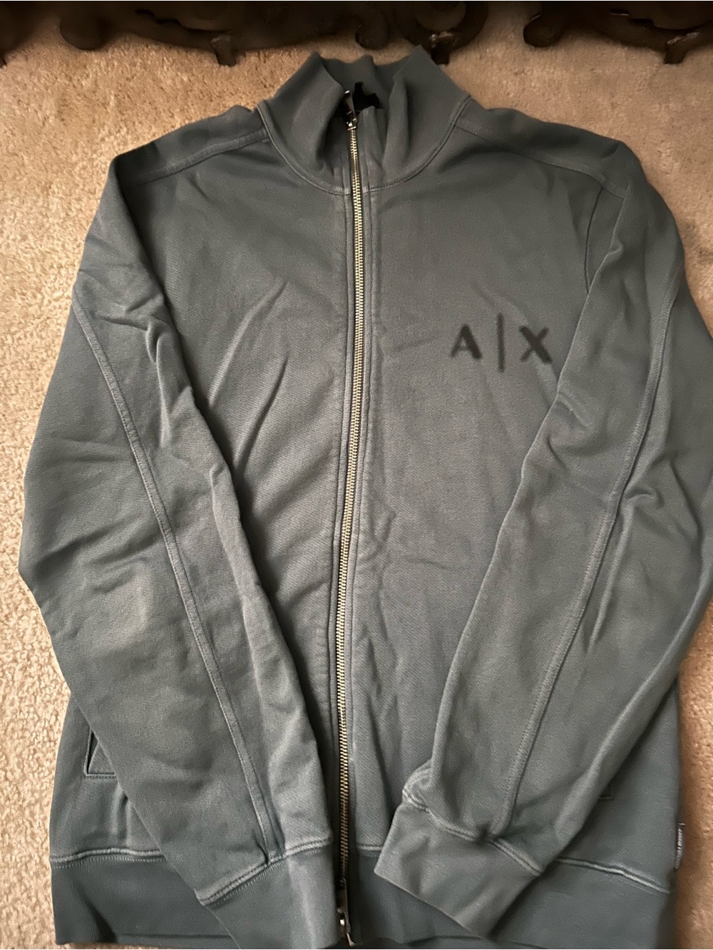 A/X Armani Exchange Charcoal Grey Zip-Up Track Jacket
